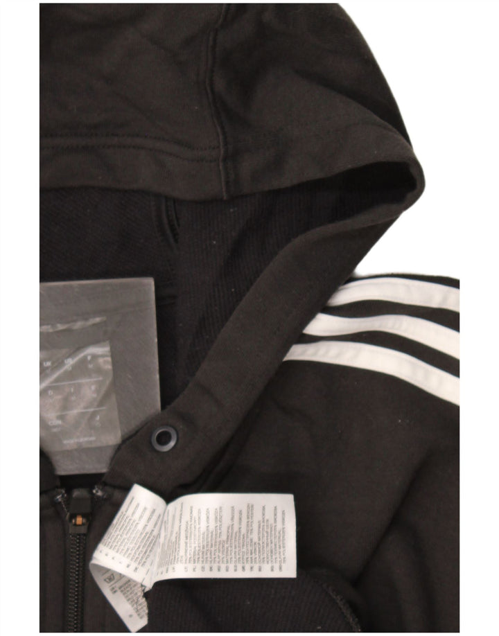 Suéter masculino Adidas Climalite Zip com capuz médio preto colorblock poliéster