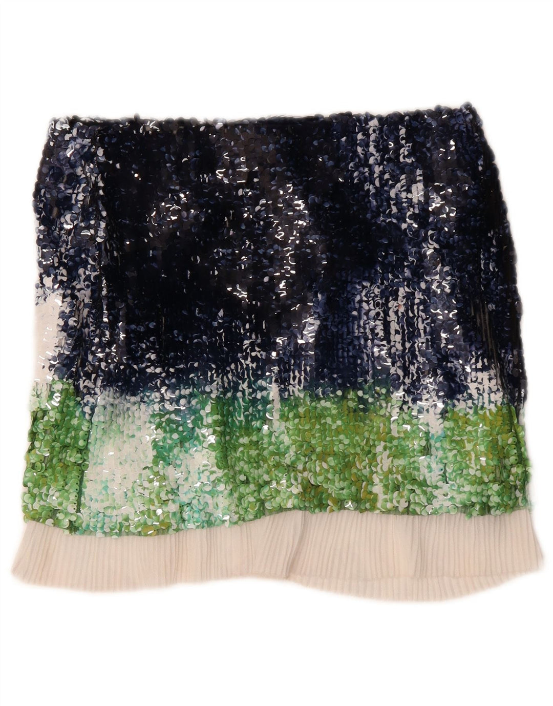 ZARA Saia reta feminina média W28 poliéster colorblock multicolorido