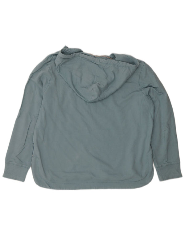 Jumper desproporcionado com capuz feminino White Stuff UK 10 algodão azul pequeno