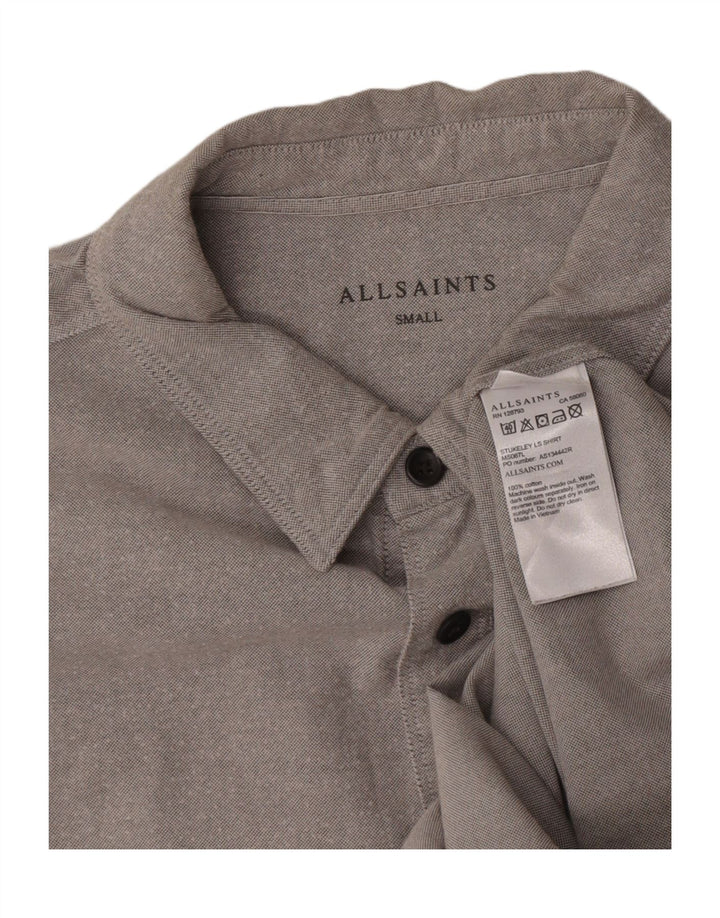 Camisa masculina All Saints pequena cinza algodão