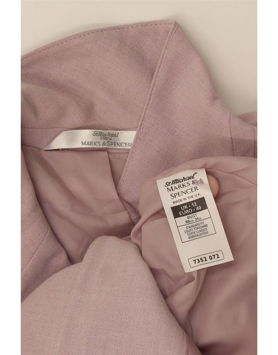 Jaqueta blazer feminina Marks & Spencer Longline 4 botões Reino Unido 12 médio roxo