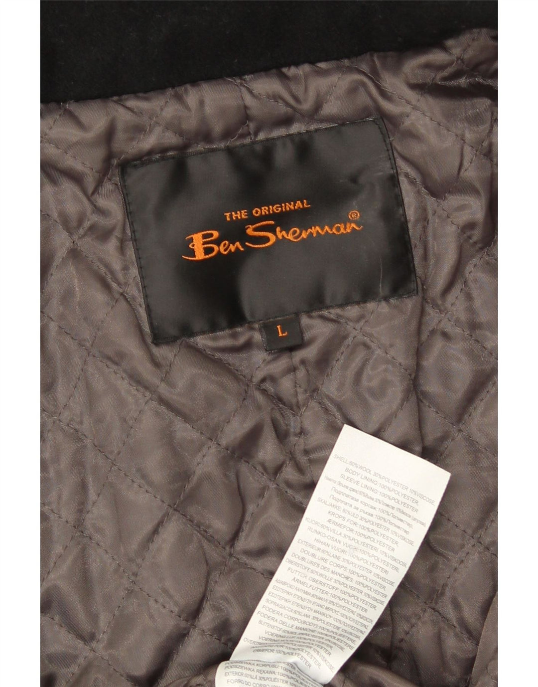 Jaqueta utilitária masculina Ben Sherman UK 40 grande lã preta