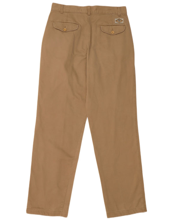 Calça Chino masculina com cinto de algodão W34 L34 cáqui