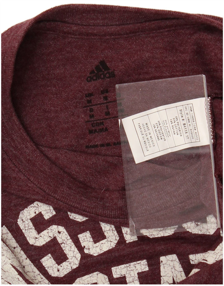 Adidas Mens Graphic Top Manga Longa Médio Borgonha