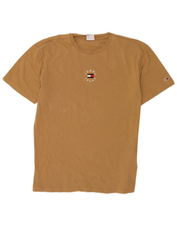 Camiseta masculina Tommy Hilfiger top pequeno algodão marrom