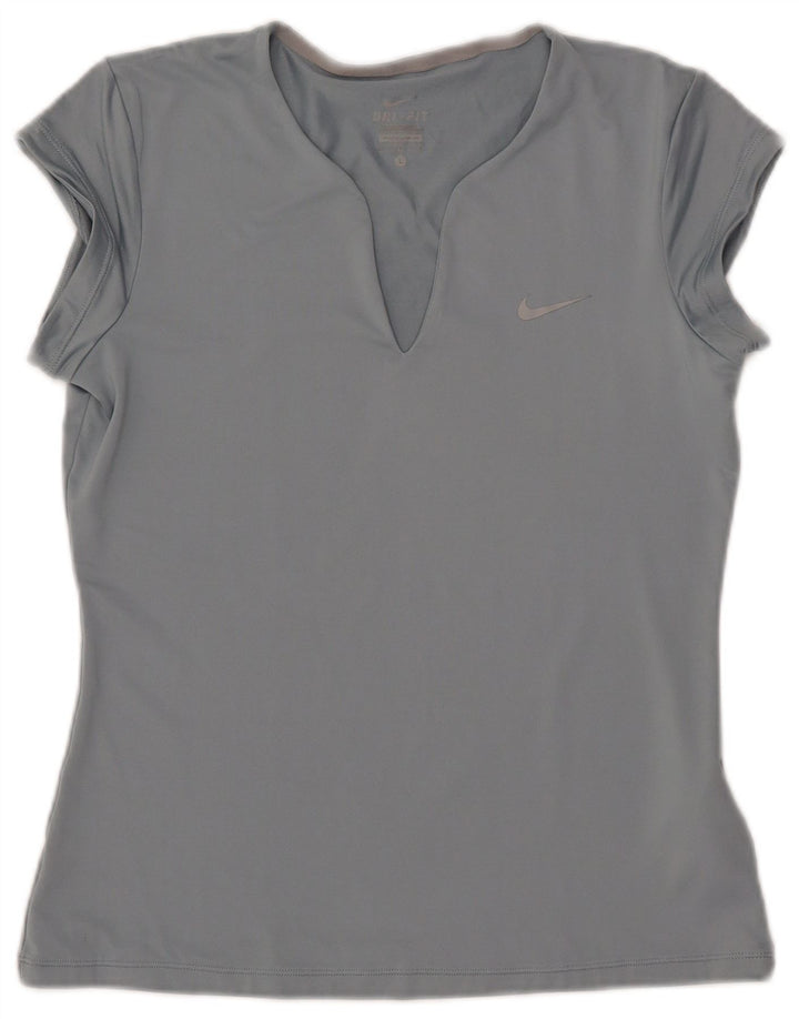 Camiseta feminina NIKE Dri Fit UK 14 grande azul poliéster
