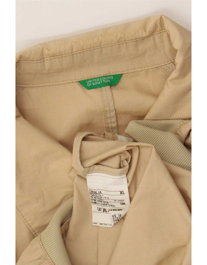 Jaqueta bomber masculina Benetton UK 42 XL algodão bege