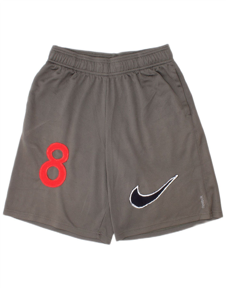 Shorts esportivos gráficos Nike Boys 10-11 anos cinza médio poliéster esportivo