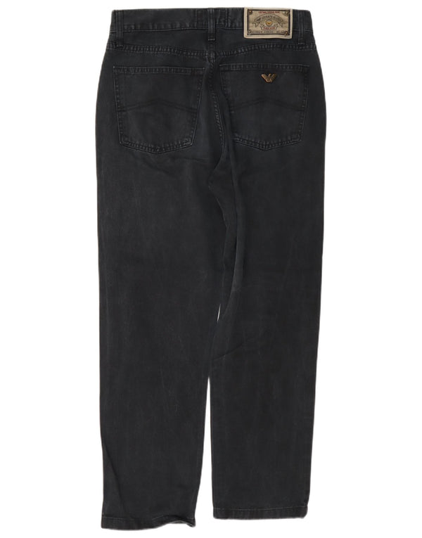 Calça masculina reta casual Armani W32 L28 algodão cinza