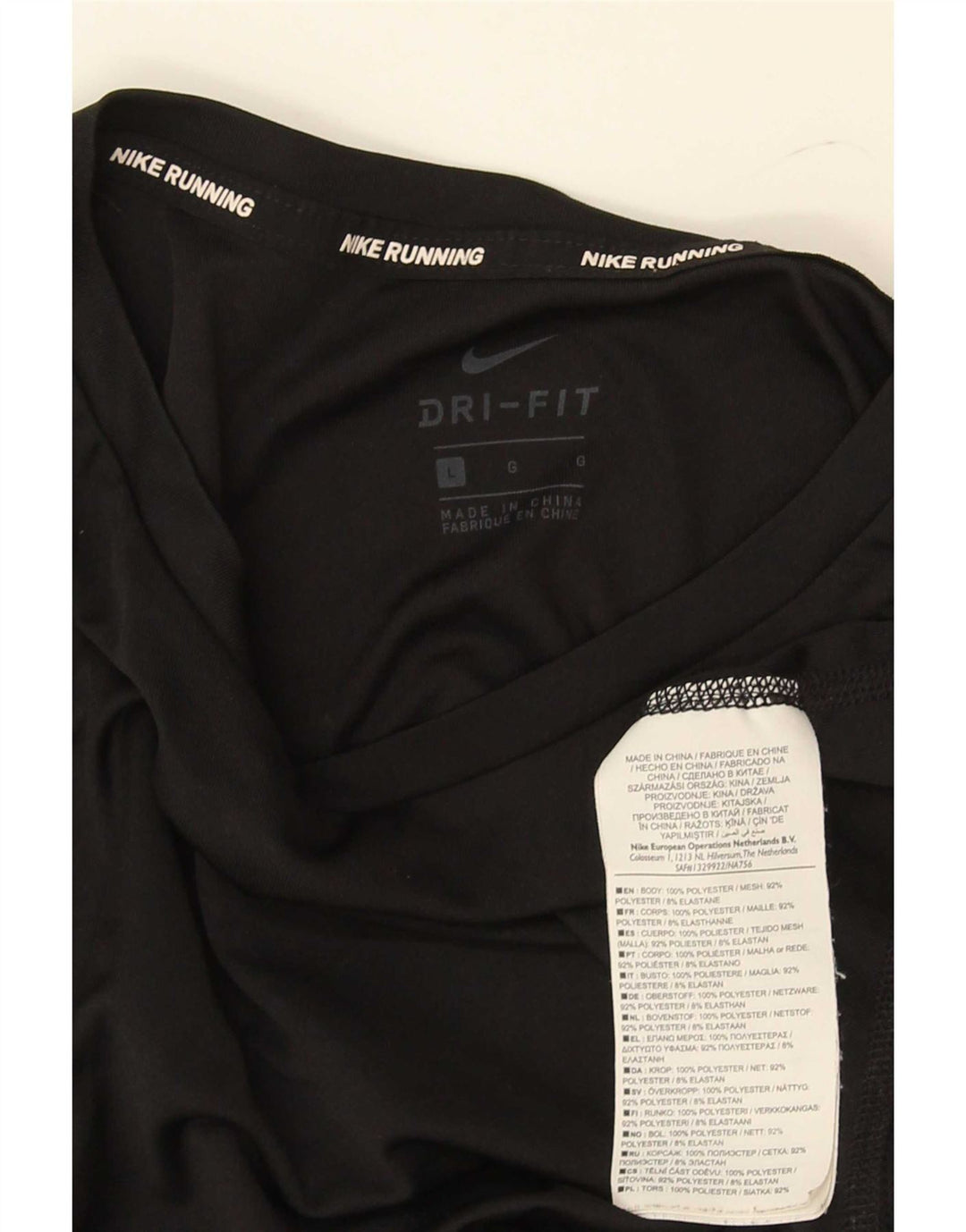 Camiseta feminina Nike Dri Fit Top UK 16 grande poliéster preto
