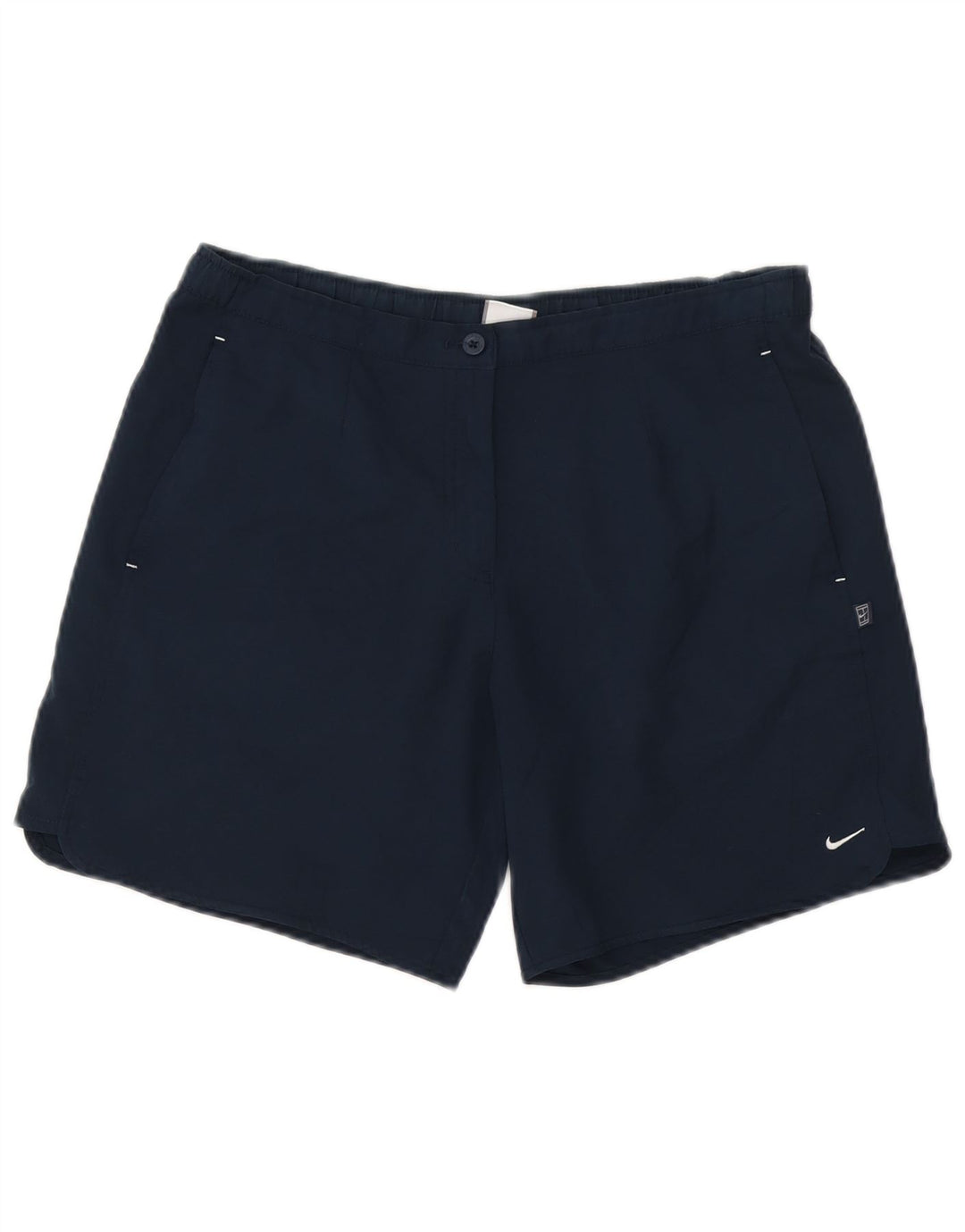 Shorts casuais femininos Nike pequenos W27 azul marinho poliéster