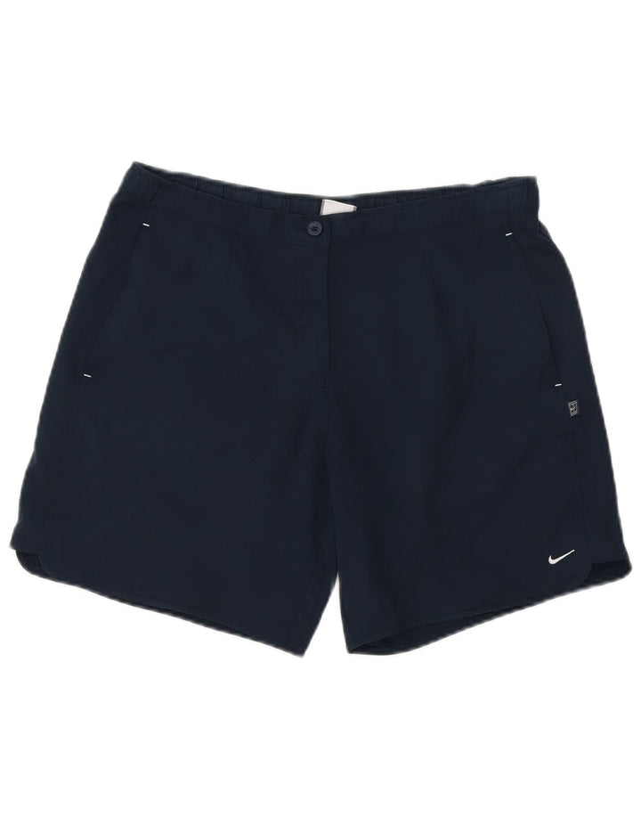 Shorts casuais femininos Nike pequenos W27 azul marinho poliéster