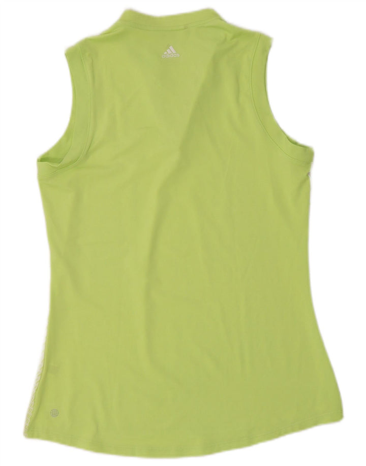 Adidas Womens Vest Top UK 10 Pequeno Verde Listrado