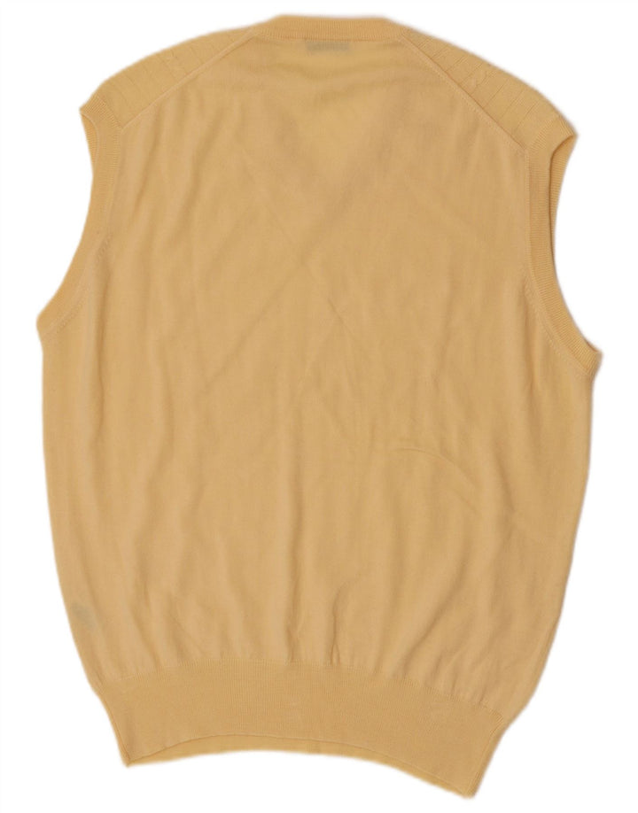 Valentino Mens Colete Regata Grande Lã Merino Amarela