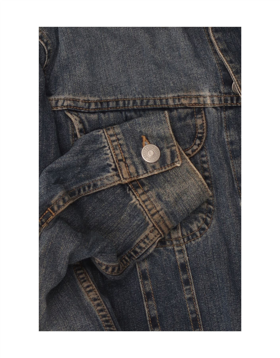 Jaqueta jeans feminina SISLEY Reino Unido 10 algodão azul pequeno