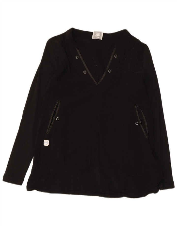 Top feminino G-Star manga comprida UK 6 XS preto viscose
