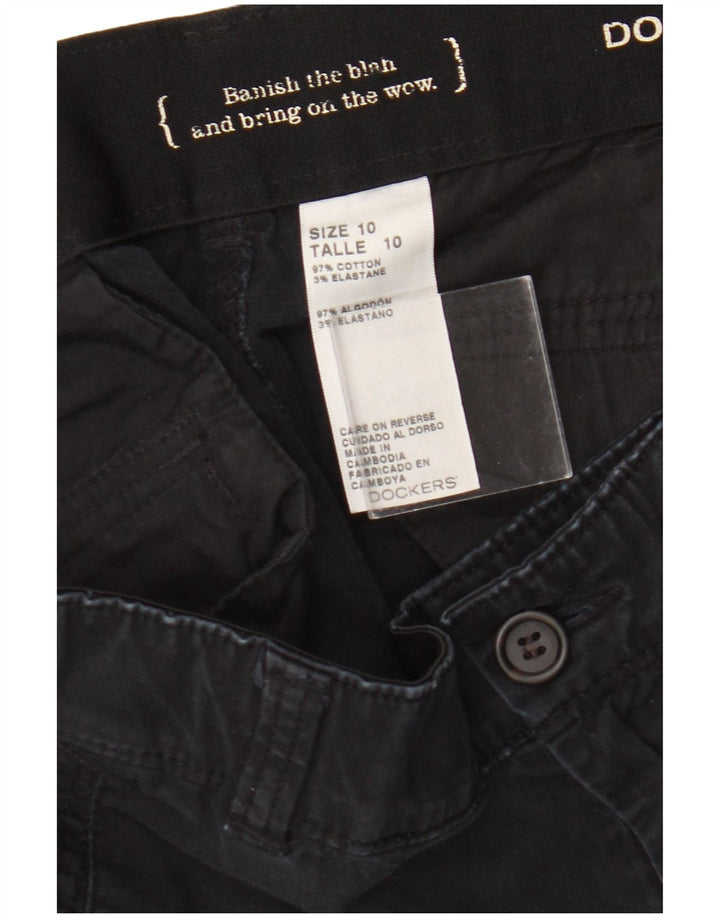 Bermuda feminina Dockers US 10 grande W32 azul marinho algodão