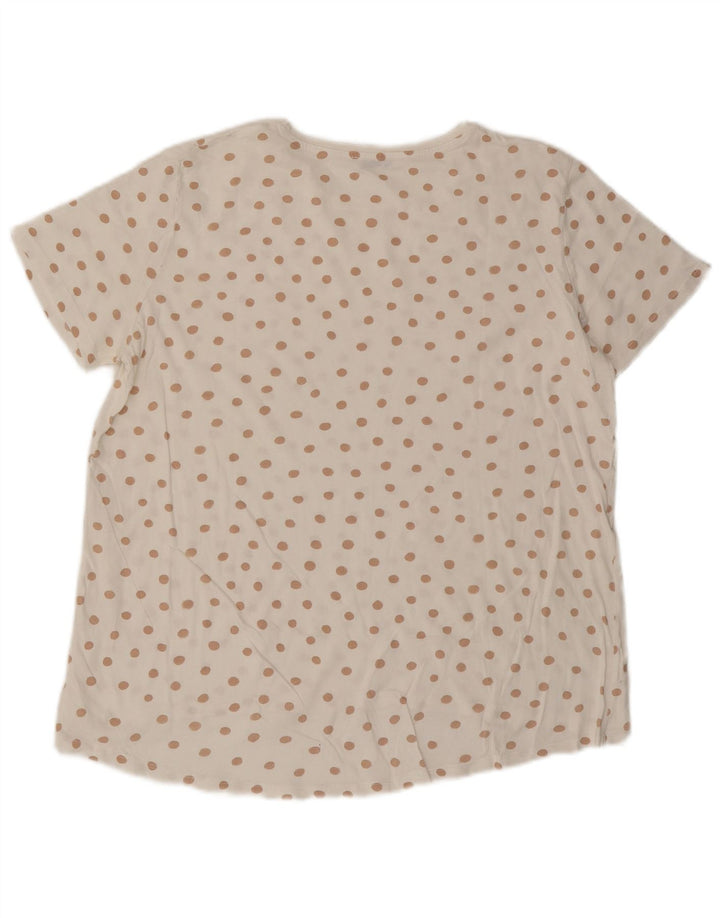 Camiseta feminina ZARA UK 16 grande bolinha branca