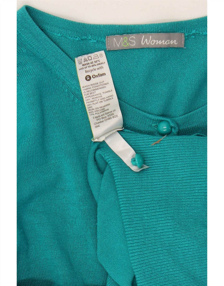 Suéter cardigã feminino Marks & Spencer Reino Unido 10 viscose azul pequena