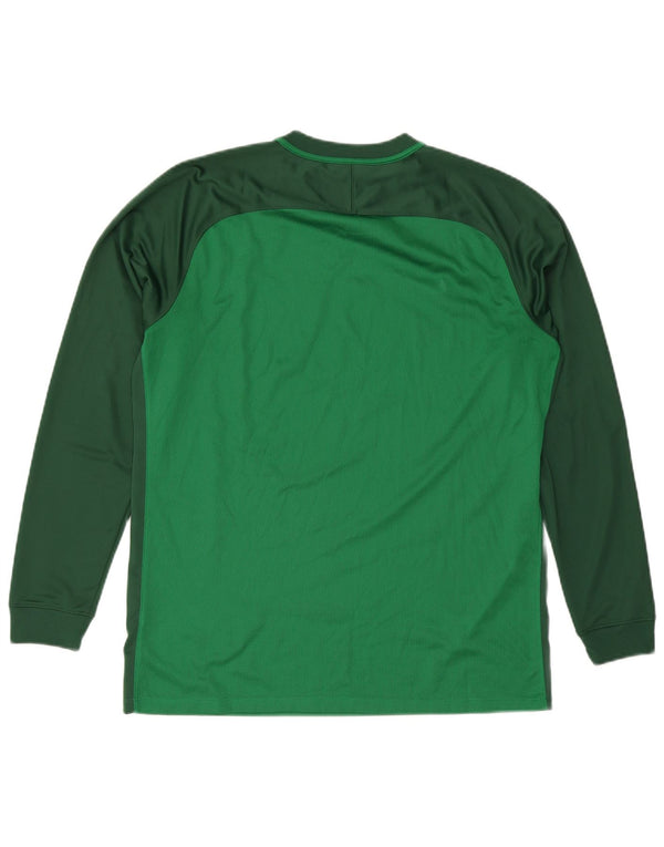 Nike Mens Dri Fit Top Manga Longa XL Verde Colourblock