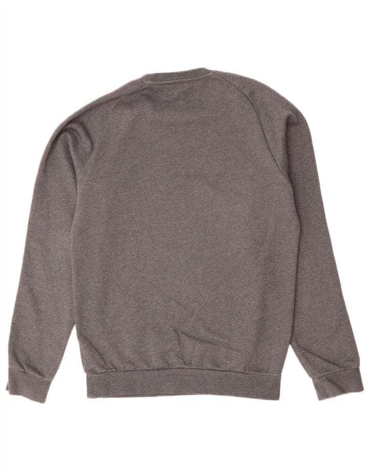 Adidas Mens Moletom Jumper Pequeno Algodão Cinza