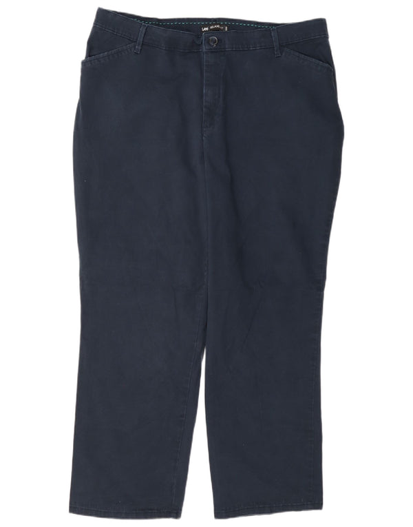 Lee Calça feminina casual de ajuste relaxado EUA 18 2XL W38 L28 algodão azul marinho