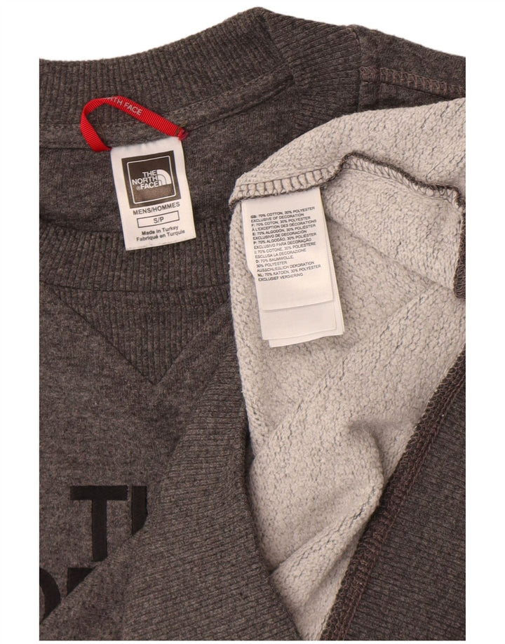 Moletom gráfico masculino The North Face, moletom pequeno cinza manchado de algodão