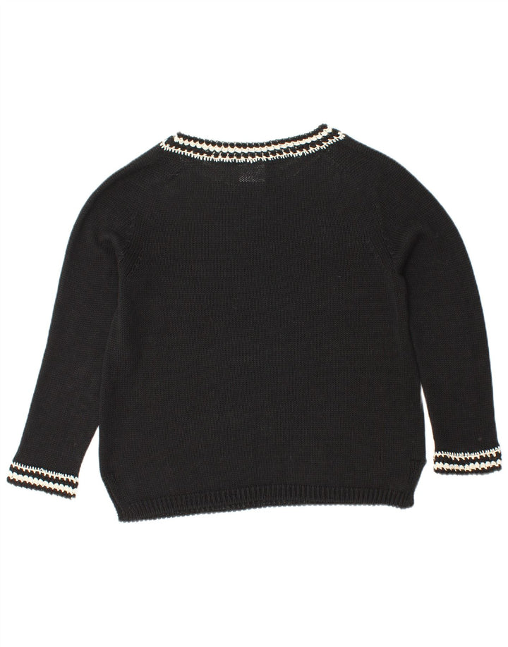 Suéter feminino MAX MARA com gola canoa e gola redonda Reino Unido 10 pequeno preto
