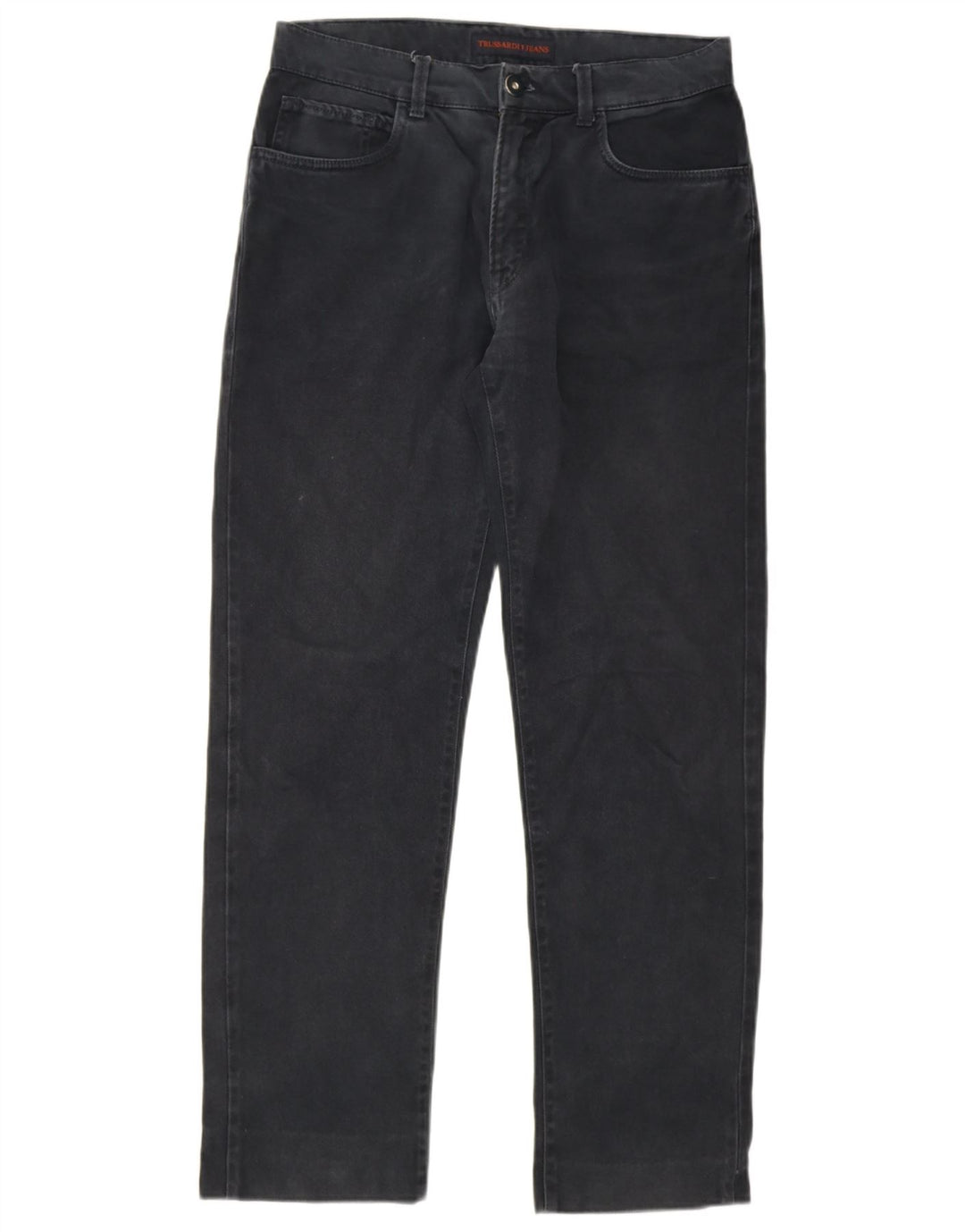 Trussardi Mens Straight Jeans IT 48 Médio W34 L30 Algodão Preto