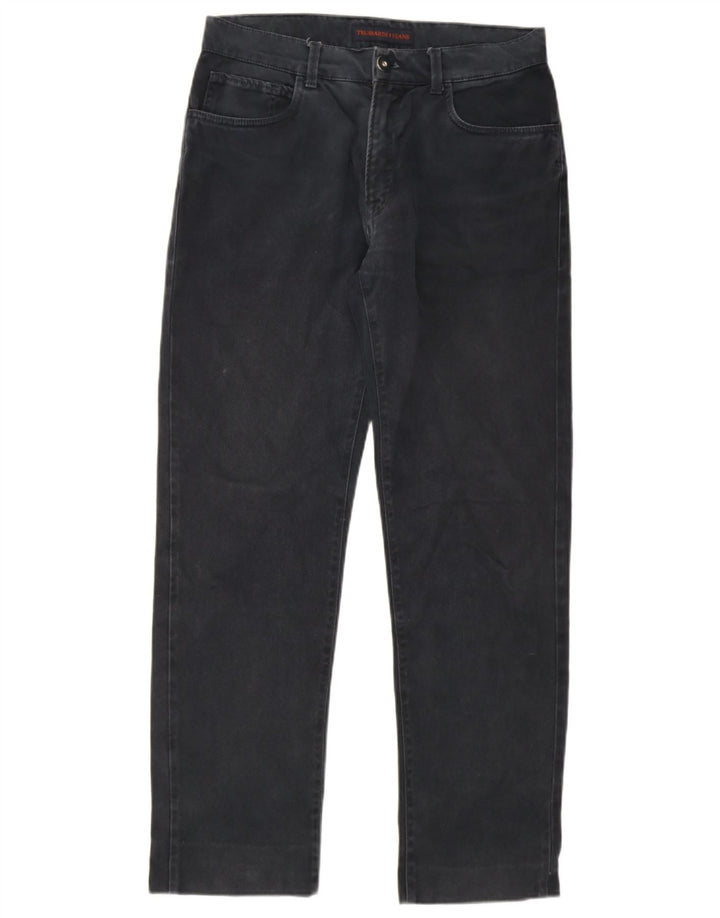 Trussardi Mens Straight Jeans IT 48 Médio W34 L30 Algodão Preto