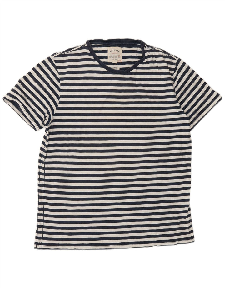 Camiseta masculina Fat Face Top médio algodão listrado azul marinho