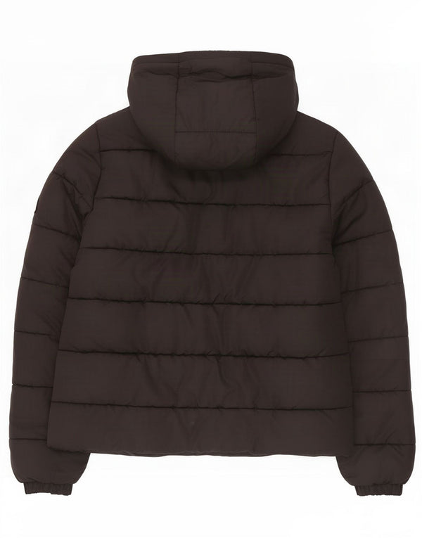 Jaqueta acolchoada com capuz feminina Superdry UK 12 poliéster preto médio