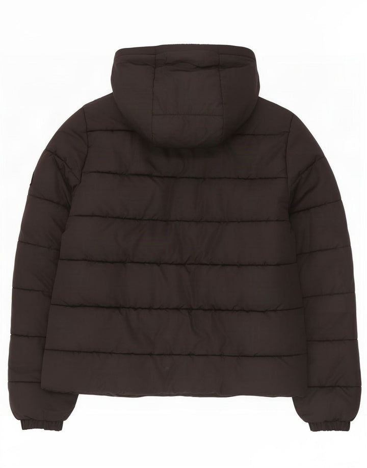 Jaqueta acolchoada com capuz feminina Superdry UK 12 poliéster preto médio