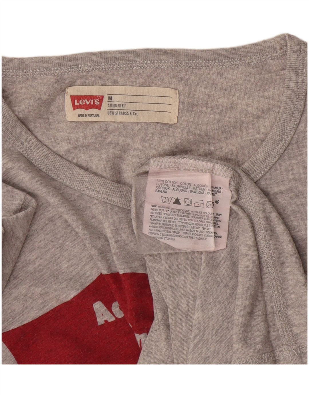 Camiseta masculina Levi's Standard Fit gráfica de algodão cinza médio