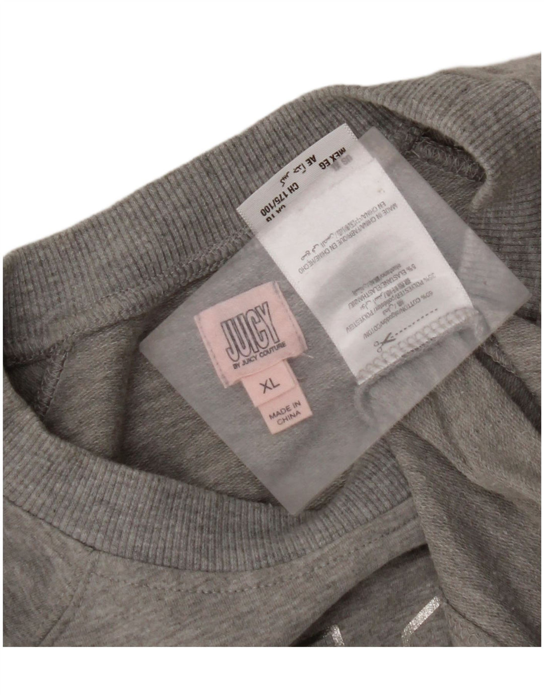 Suéter gráfico feminino JUICY COUTURE UK 18 XL algodão cinza