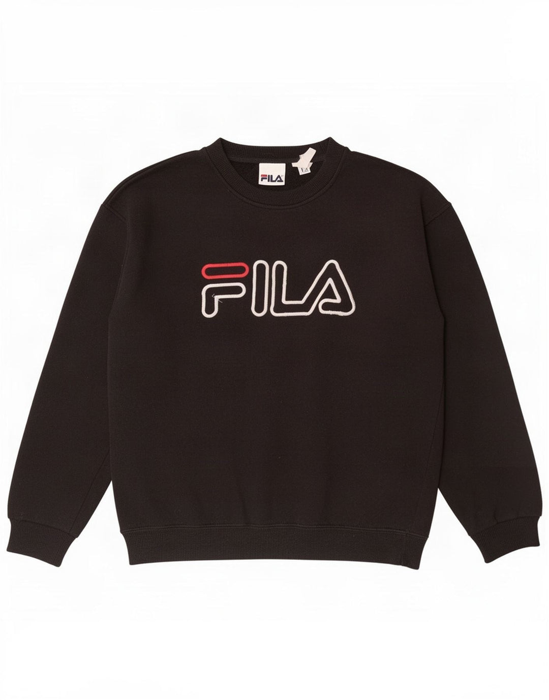 Fila Mens Graphic Moletom Jumper Pequeno Preto