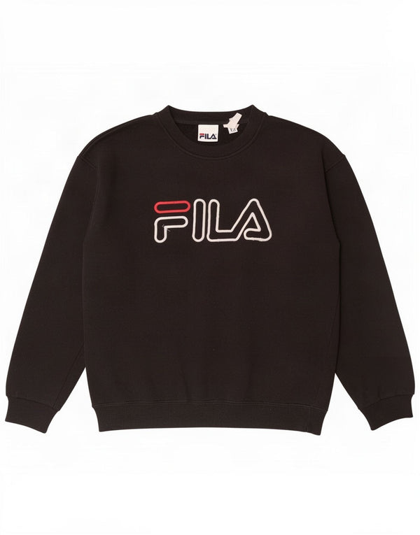 Fila Mens Graphic Moletom Jumper Pequeno Preto