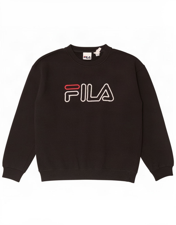 Fila Mens Graphic Moletom Jumper Pequeno Preto