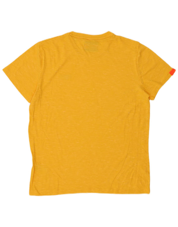 Camiseta masculina SUPERDRY Top XL algodão manchado amarelo
