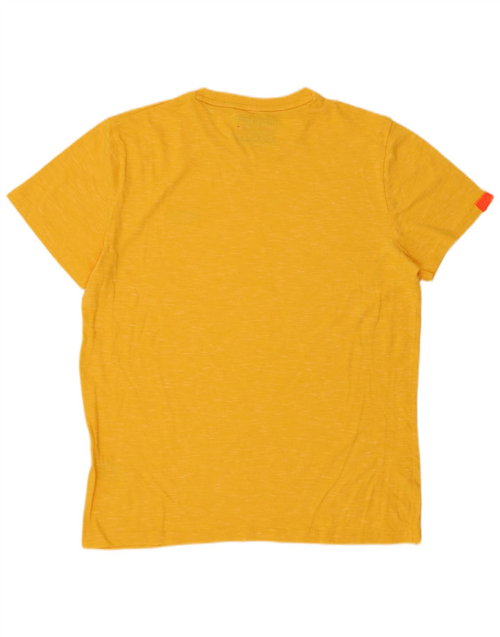 Camiseta masculina SUPERDRY Top XL algodão manchado amarelo