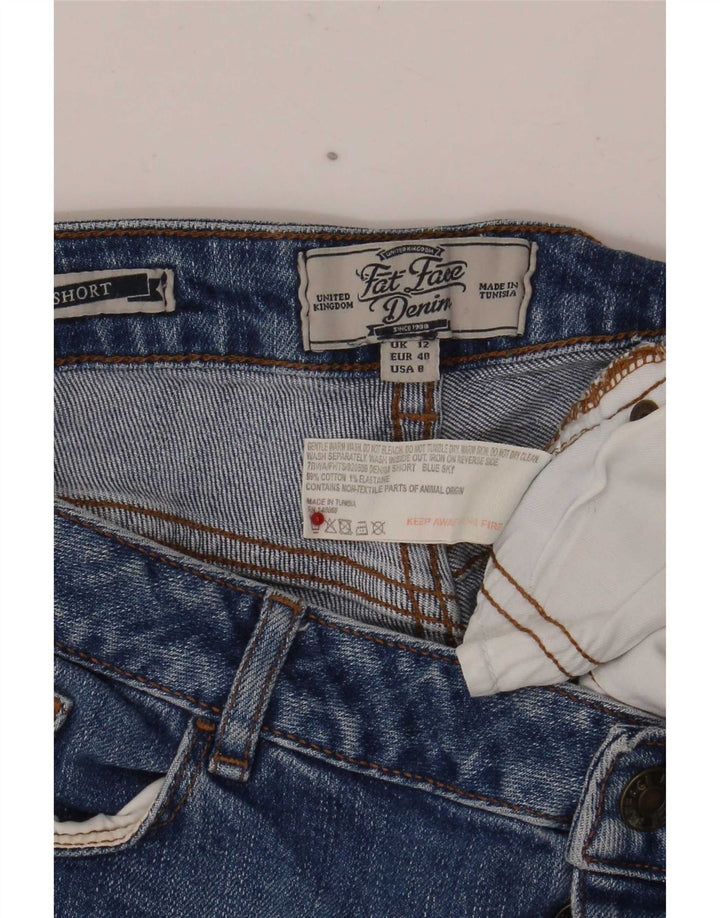 Shorts jeans feminino Fat Face UK 12 médio W32 algodão azul