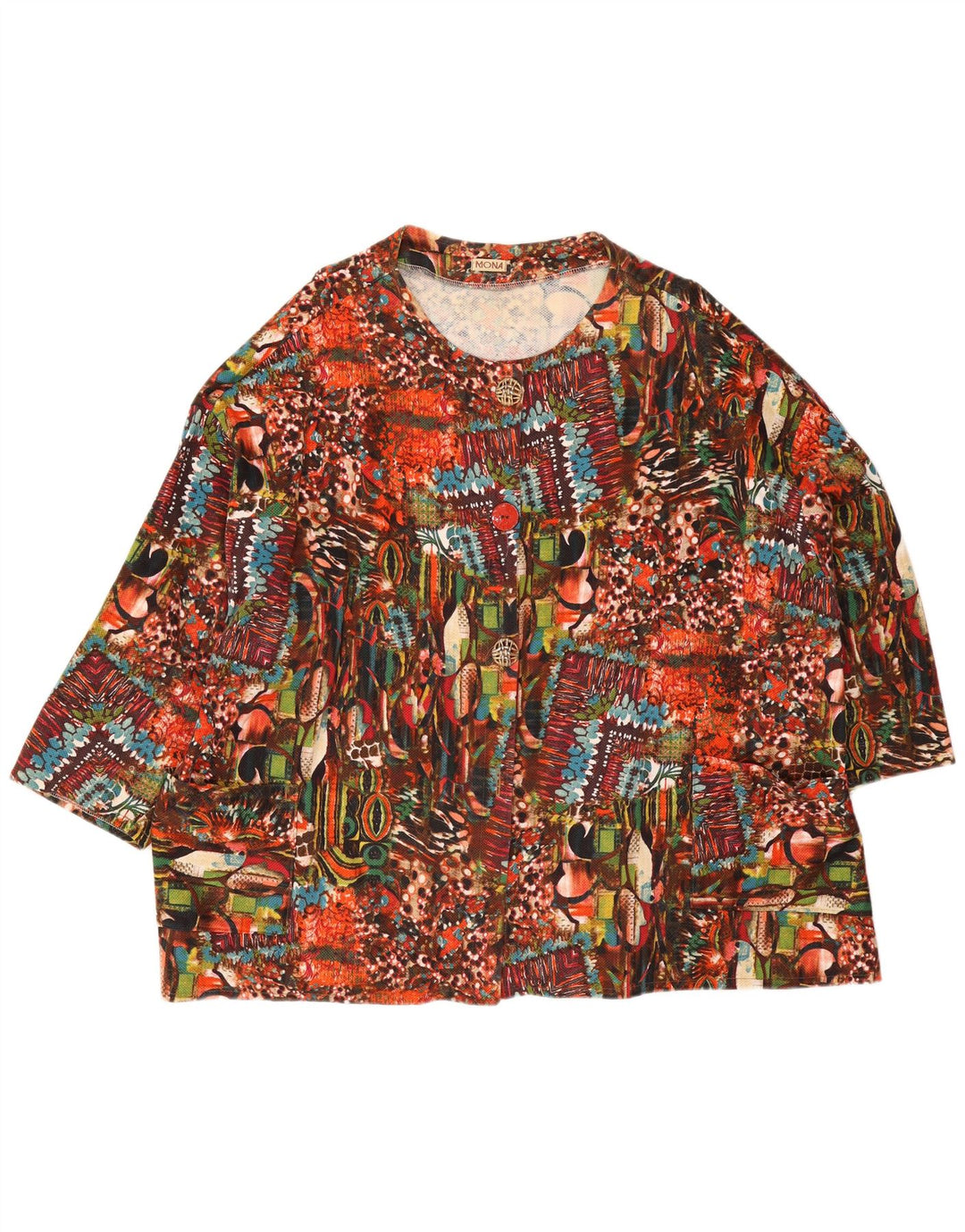 Mona Blusa feminina oversized com estampa abstrata Reino Unido 20 2XL multicolorida