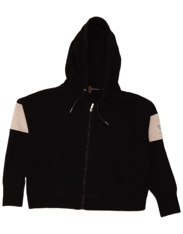 Suéter feminino Calvin Klein com capuz e zíper oversized UK 14 médio preto