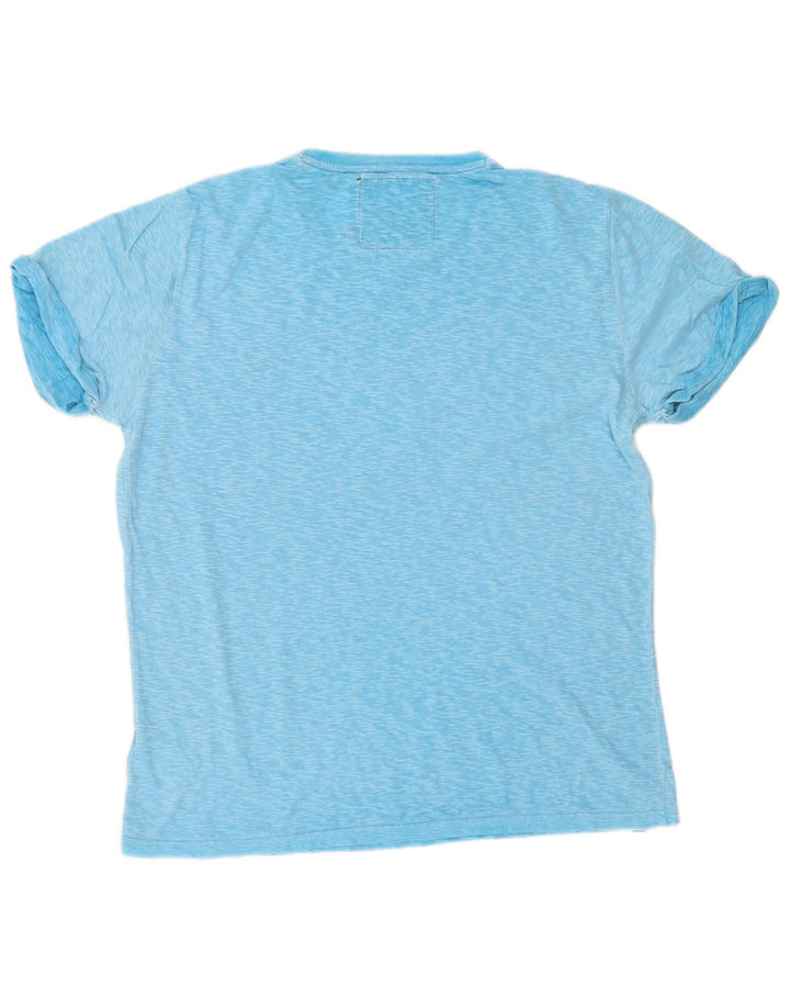 Camiseta masculina Superdry Top XL algodão manchado azul