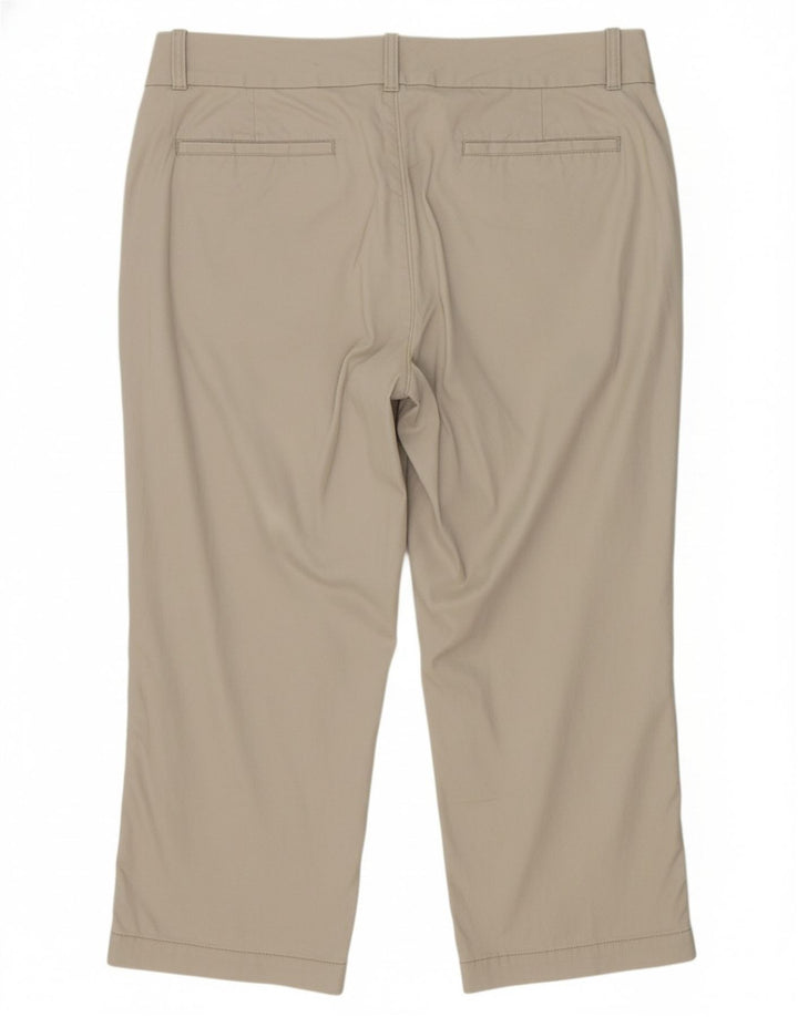 Calça capri feminina DOCKERS reta US 16 2XL W38 L22 algodão bege