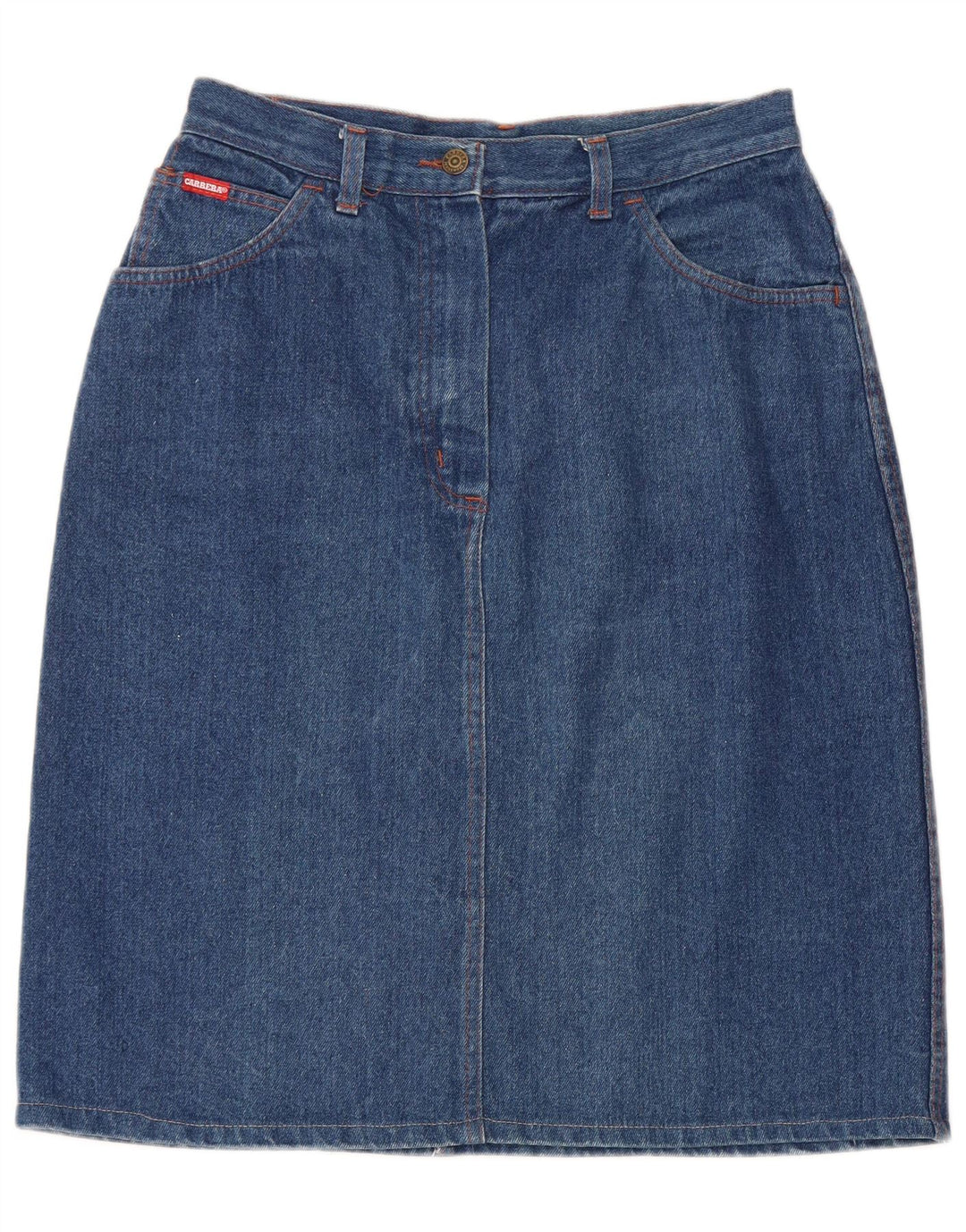 Saia jeans feminina CARRERA W32 grande algodão azul