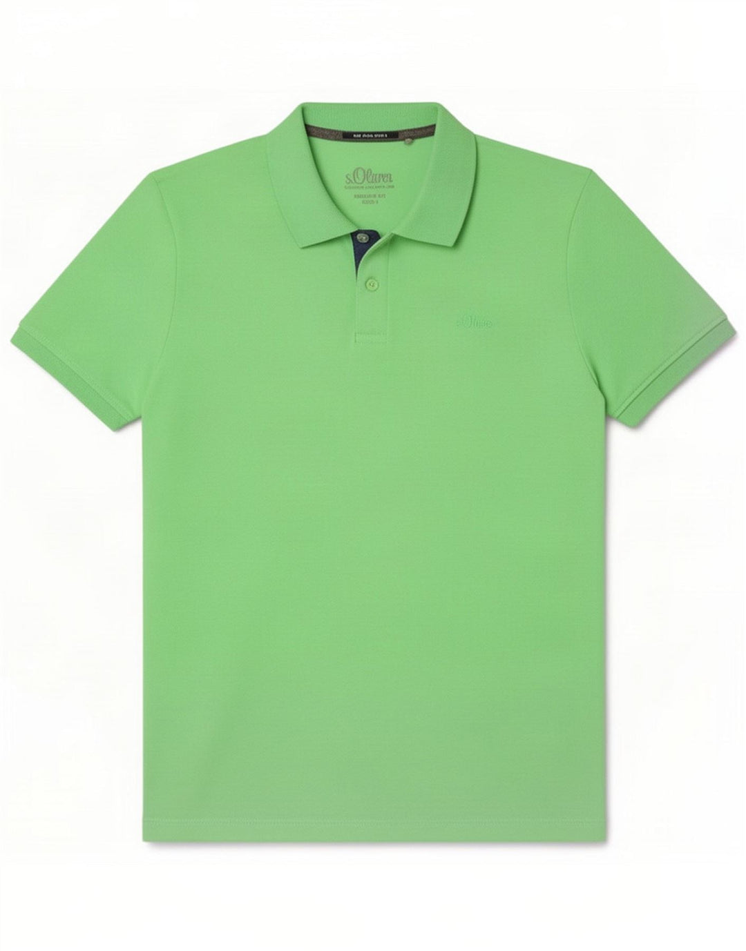 S.Oliver Camisa polo masculina de ajuste regular grande poliéster verde