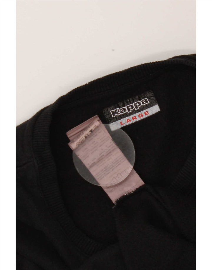 Kappa moletom feminino jumper UK 16 grande algodão preto
