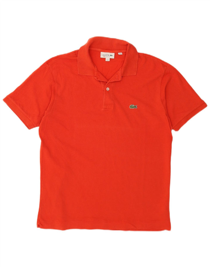 Camisa polo masculina LACOSTE Classic Fit tamanho 4 algodão laranja médio