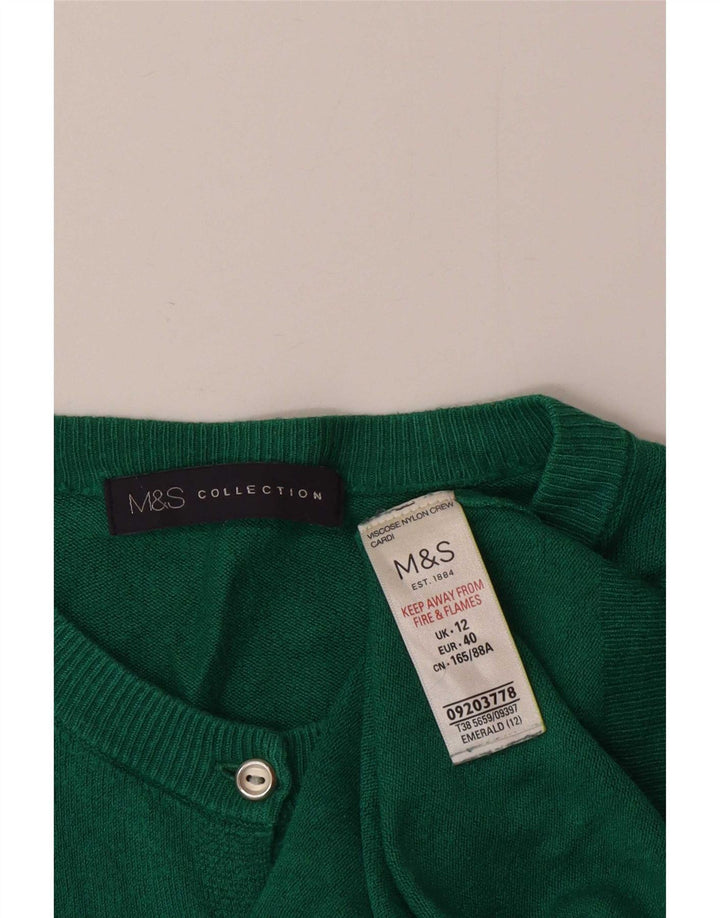 Suéter cardigã feminino Marks & Spencer UK 12 viscose verde médio